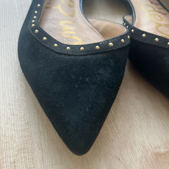 SAM EDELMAN black suede pointed toe flats - Picture 4 of 5